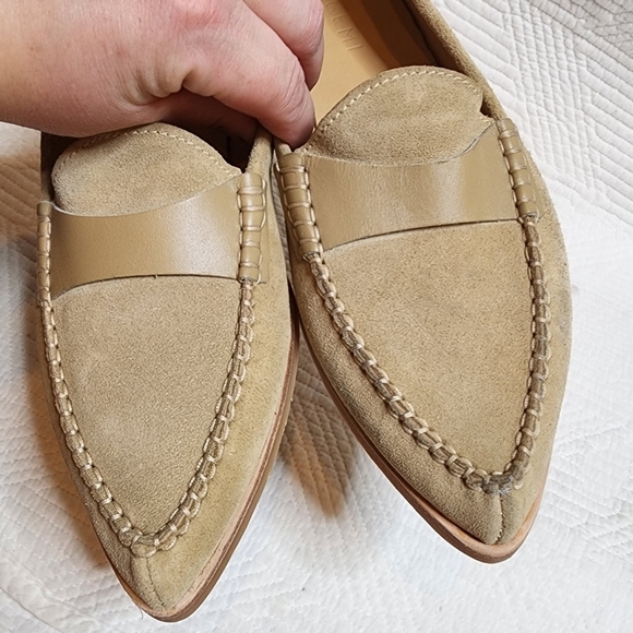 M. GEMI tan suede pointed toe loafers. Women's size 41. - Picture 8 of 16